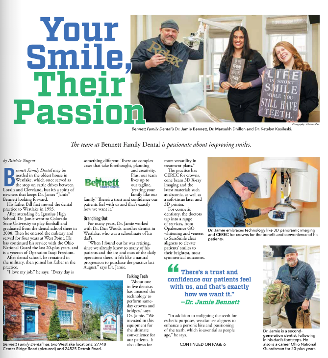 Cosmetic dentistry smile gallery at Bennett Family Dental in Westlake Ohio